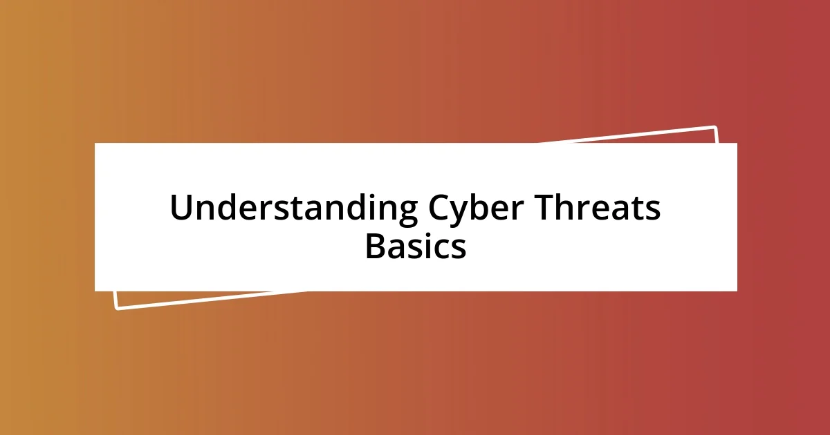 Understanding Cyber Threats Basics